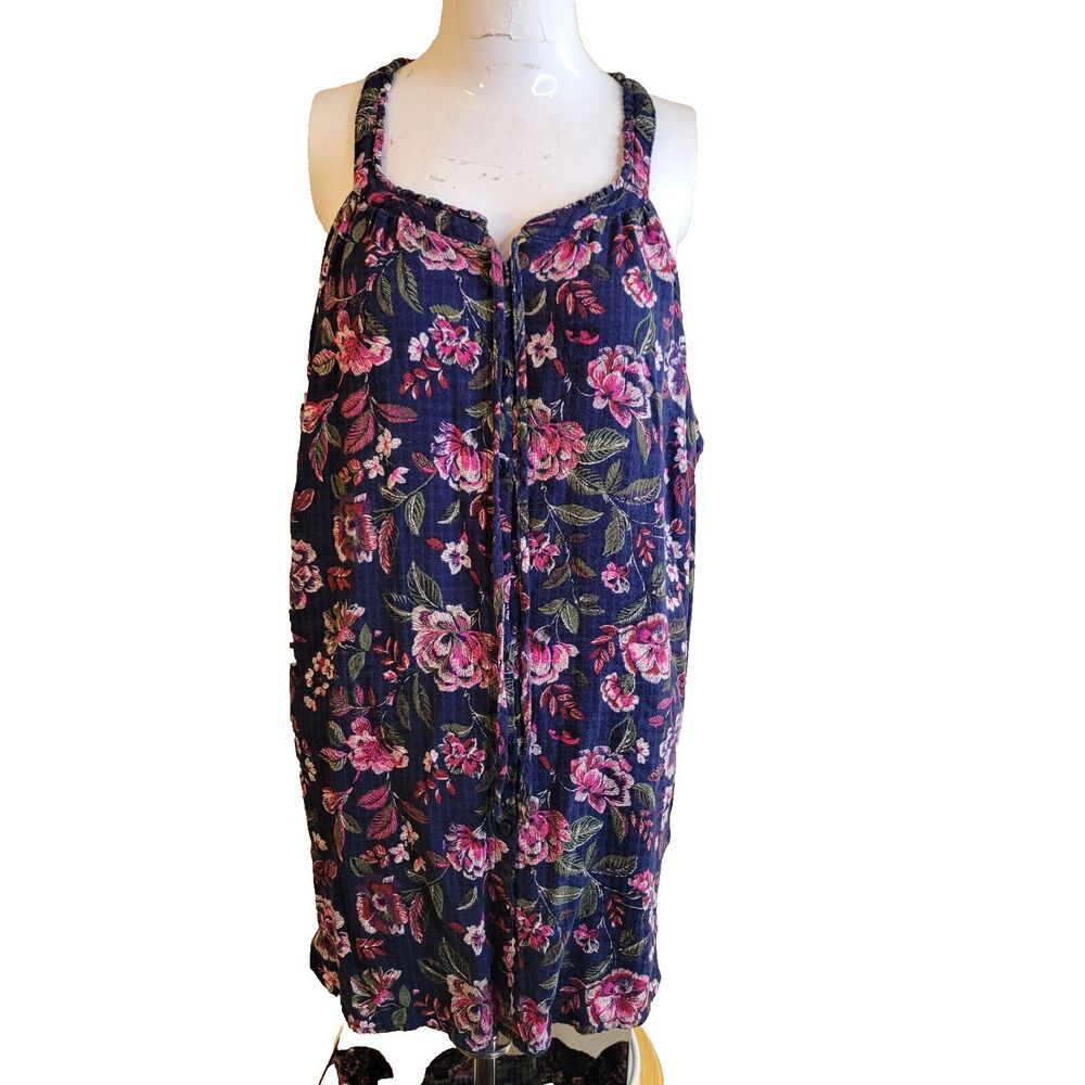 Torrid size 2 Tunic womens 2X open adjustable drawstring flower button